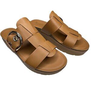 Franco Sarto Sandals Womens Size 11 Brown Leather Patsy Chunky Platform NEW